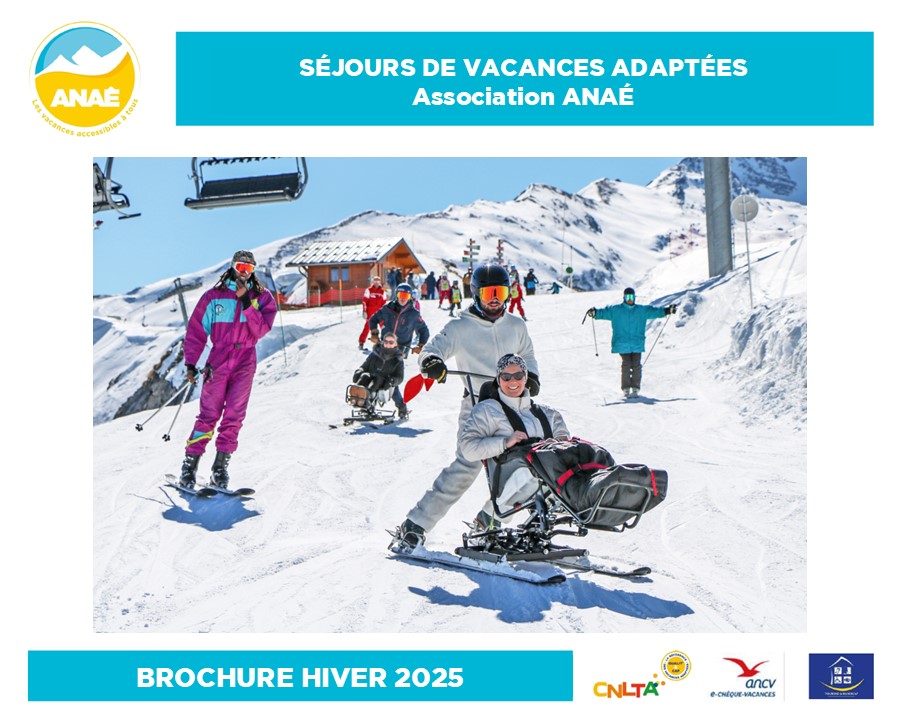 Brochure séjours adaptés hiver 2024 association Anaé Vacances