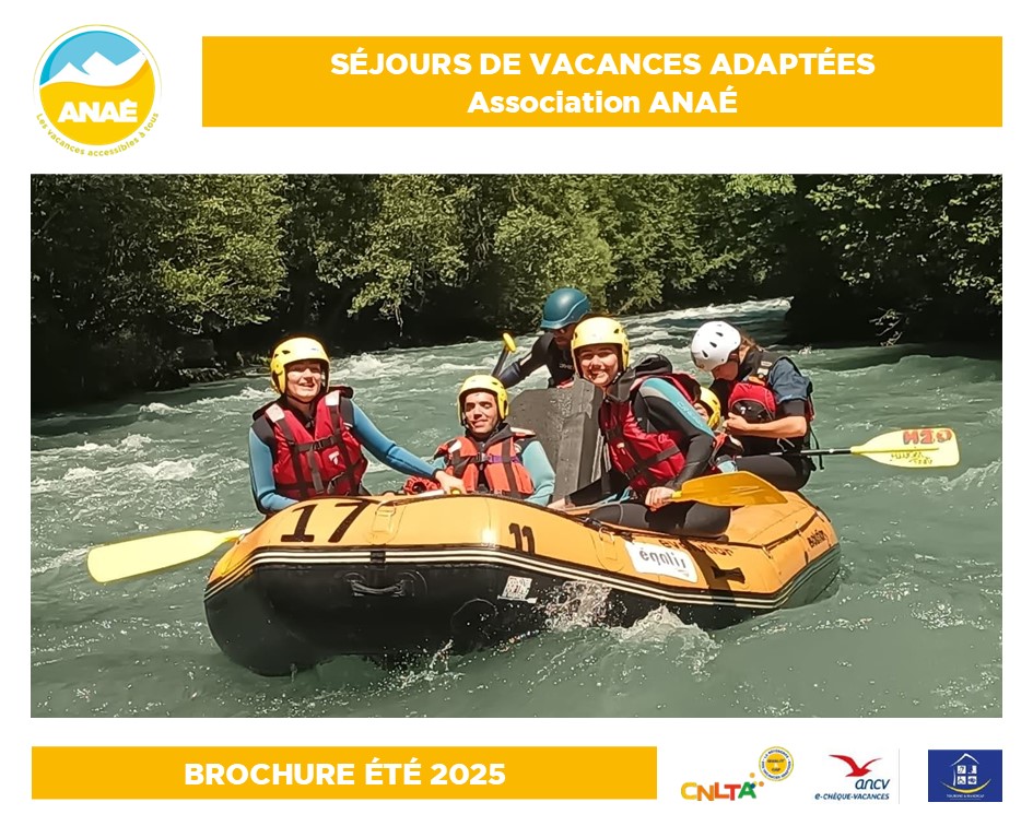 Couverture de la brochure séjours adaptés été 2024 de l'association Anaé